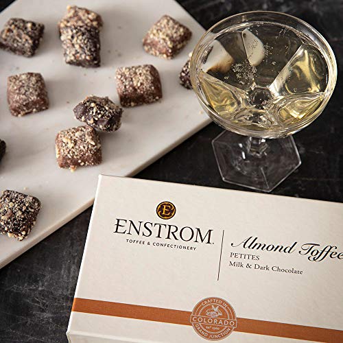 Enstrom Milk Chocolate And Dark Chocolate Almond Toffee Petites 15Oz Box | Bite-Size | Gluten Free | Kosher Dairy | All Natural #TOP3