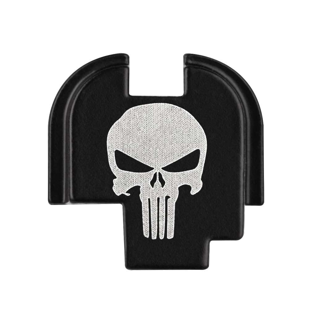 MyGunArts Laser Engraved Anodized Aluminum Rear Slide Cover Back Plates for 9MM .40 Springfield XD-S & XD-S M.2 Accessories, Skull