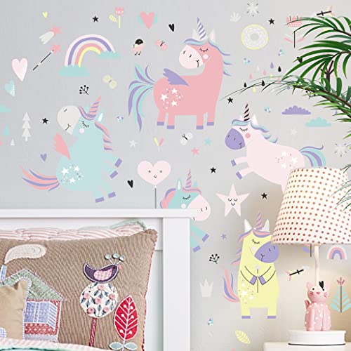 Stickers de Pared Unicornio 4 Hojas 20 x 30 cm miniatura 3