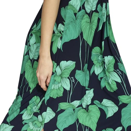 Image of Tommy Hilfiger Women's Sleeveless Surplice Neck Jersey A-Line Midi Dress