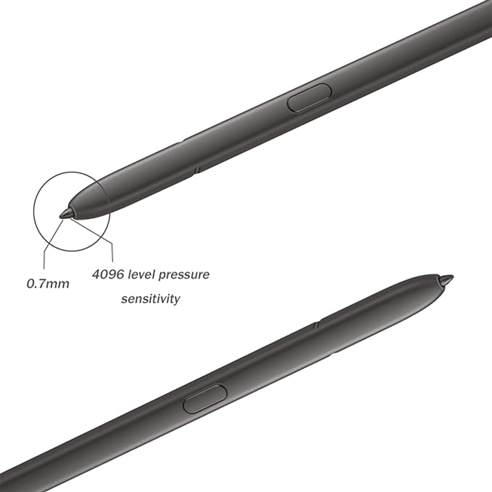 Paquete de 2 lápices Galaxy S24 Ultra S Pen (sin Bluetooth) para 2 bolígrafos Samsung Galaxy S24 Ultra S Pen (Negro)