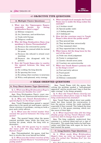 Image of Golden English Study Material Based on NEW NCERT Poorvi For Class 8 | For CBSE 2027 Exams | Summary | Solved NCERT Textual Questions | Important ... Papers | Objective Type Question | MCQs