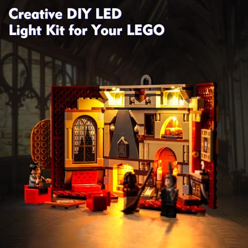 LocoLee LED Lights for Lego Gryffindor House Banner - Creative Set Gift for Lego 76409 (Lights Only)