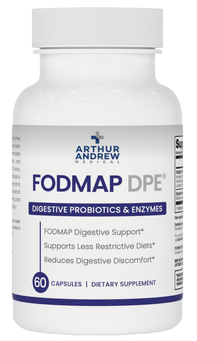 FODMAP DPE, Digestive Probiotics and Enzymes, Relief for FODMAP Intolerance and Highly Fermentable Foods, Vegan, Non-GMO, 60 Capsules