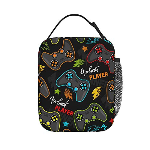 Fuabjpoi Video Game Controller Insulated Lunch Bag - Reusable Lunch Box - Portable Lunch Tote For Women Men And Kids #TOP2