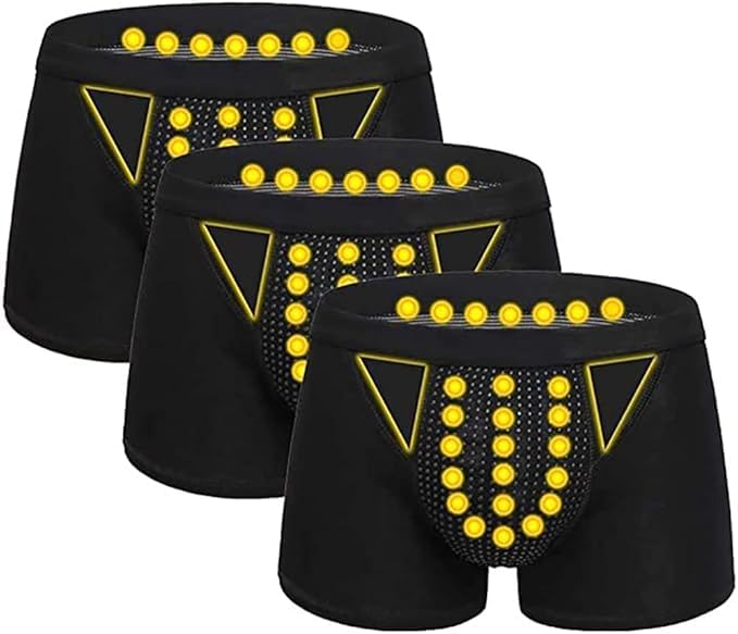 Set of 3 Men's Energy Field Therapy Underwear, Magnetic Therapy Boxer Shorts for Rapid Increase, Men's Boxer Briefs Improving Male Power (3pcs,XL)