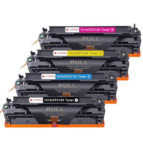 Clywenss 131X CF210X Toner Compatible con HP 131X 131A Cartucho de tóner para LaserJet Pro 200 Color M251n M251nw MFP M276n M276nw, 128A M1415fn CM1415fnw CP1525n CP1525nw, 125A CP151515fnw CP1525nw