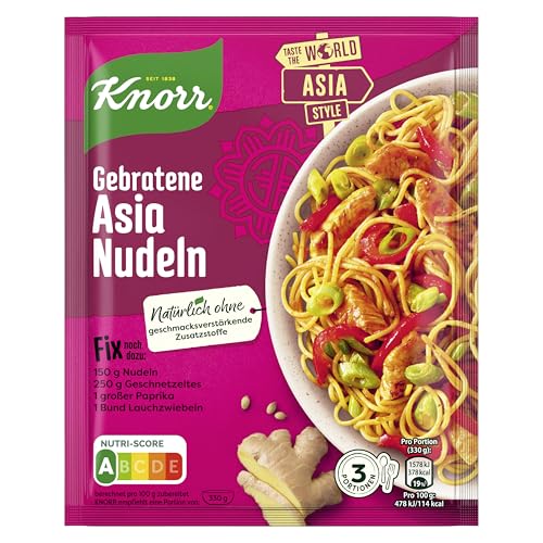Knorr Fix Würzmischung Gebratene Asia Nudeln für ein leckeres Nudelgericht ohne geschmacksverstärkende Zusatzstoffe 23x 30 g