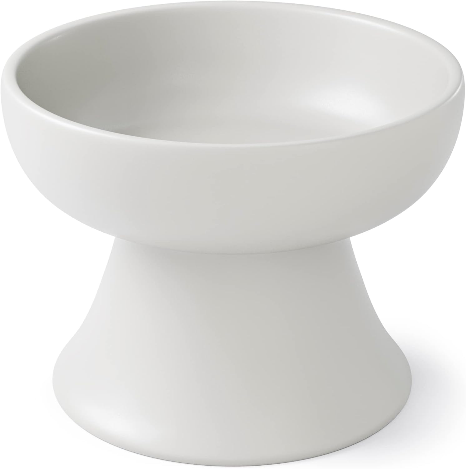 Raised Cat Food Bowl Elevated Cat Bowl MINO Ceramics Made in Japan for Cats and Small Dogs Regular White