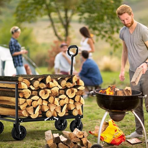 3 in 1 Bollerwagen Faltbar, 360 Lbs Leichter Bollerwagen Mit All-Terrain-Rädern, Handwagen Für Lebensmittel, Camping, Strand, Garten Und Sport schwarz (Schwarz)