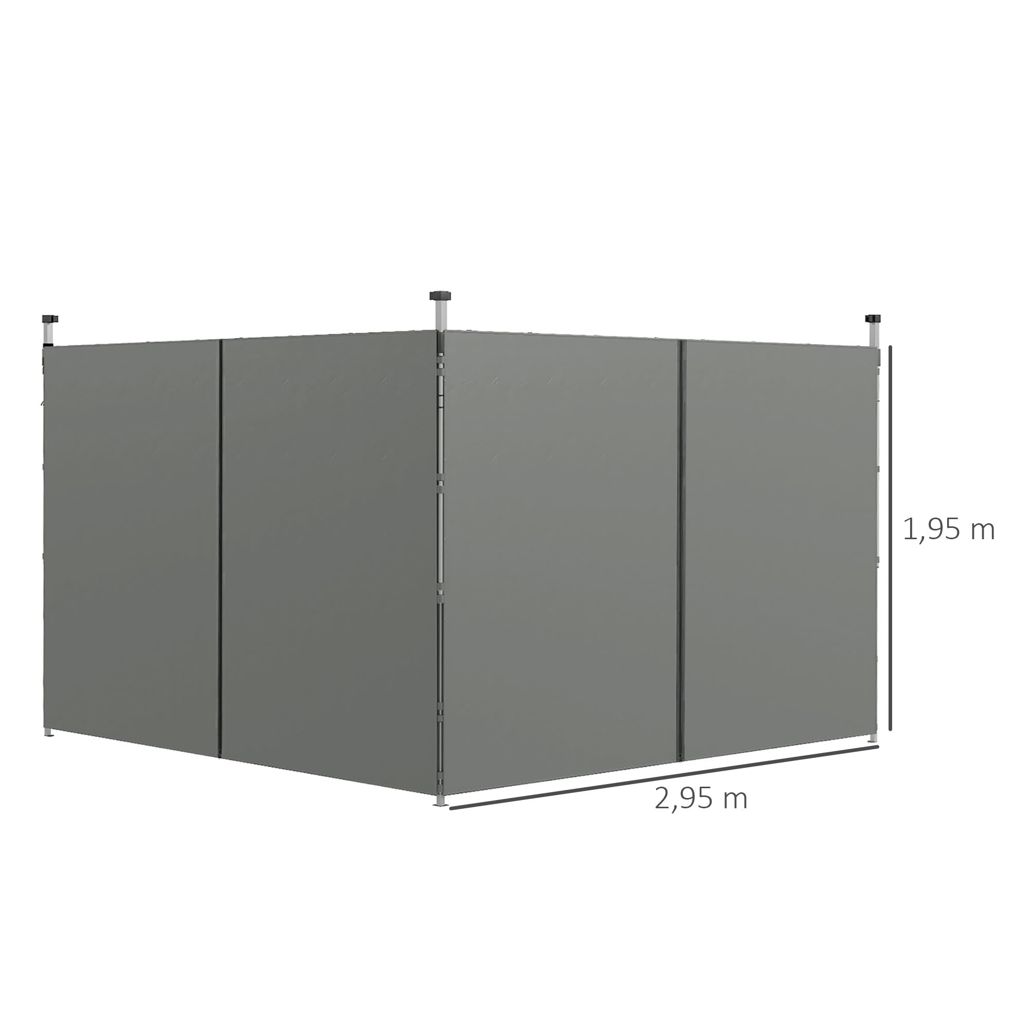 Outsunny Parois Latérales de Rechange Barnum 3 x 3 ou 3 x 6 m Gris Foncé