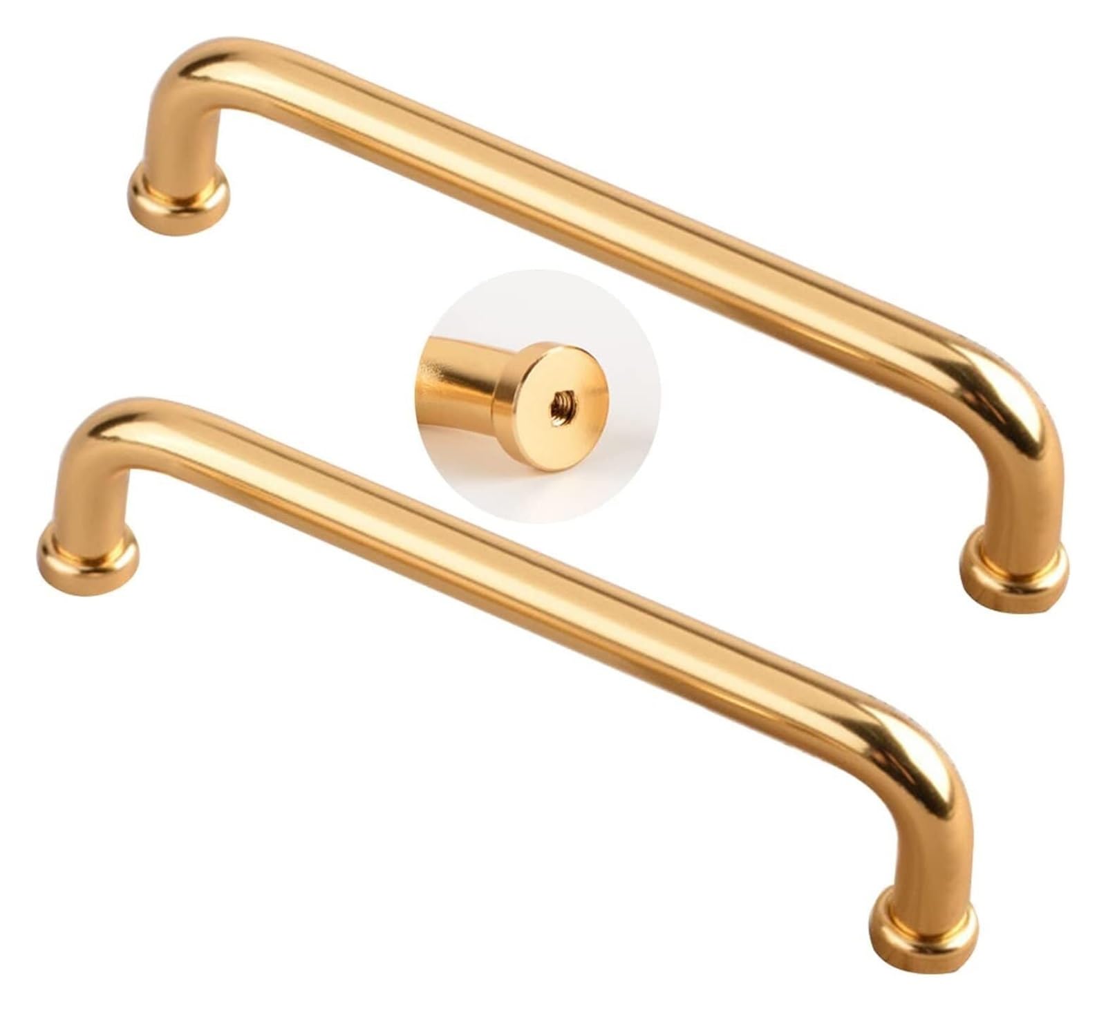 VOPLIVAT Kitchen Cupboard Handles, Wardrobe Door Bow Pull Handles 2pcs Aluminum Alloy Bright Gold Hole Distance 96-512mm(Hole Distance 256mm)