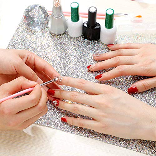 Shiny Nail Art Hand Rest Pad And Crystal Diamond Shaped Paperweight Foldable Nail Art Table Mat Jewels Wedding Decorations Nail Art Manicure Tools (50 Mm) #TOP2