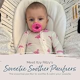 Itzy Ritzy, Sweetie Soother, Food Grade Silicone Pacifiers, 0+ Months, Cotton Candy Watermelon Bow, 2 pacyfiery