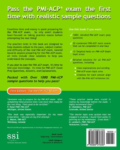PMI-ACP Exam Prep: 1000+ PMI-ACP Practice Questions with Detailed Solutions