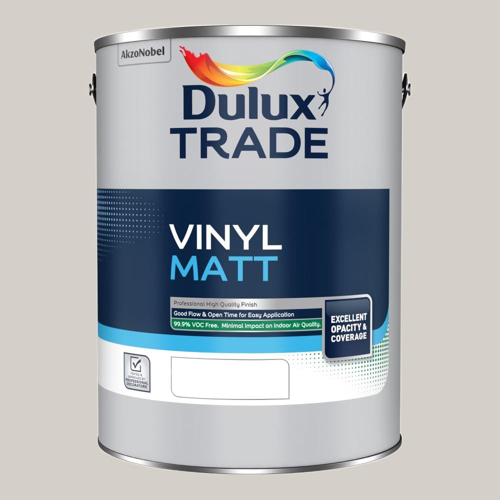 Paint Stop Mixed Colour Dulux Trade Vinyl Matt Quartz Grey 5L