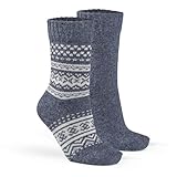 Fellhof Alpaka Hygge Socken 2er Pack gemustert & unifarben Damen Herren dunkelblau Größe 43-46