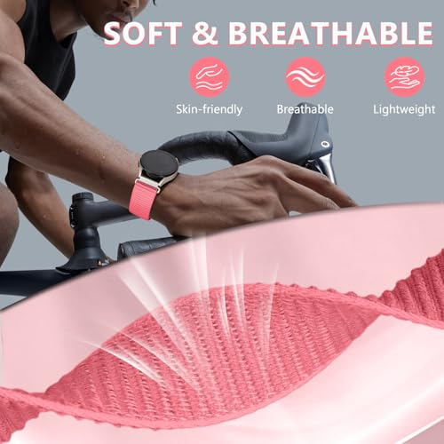 Image of 20mm Nylon Band for Samsung Galaxy Watch 7 /6 /5 /4 /FE 40mm 44mm /Classic 47mm | Galaxy Watch 4 classic Bands 47mm 43mm 46mm 42mm /5 pro 45mm /active 2,Fabric Wristband Sport Loop Correa Strap for Women Men