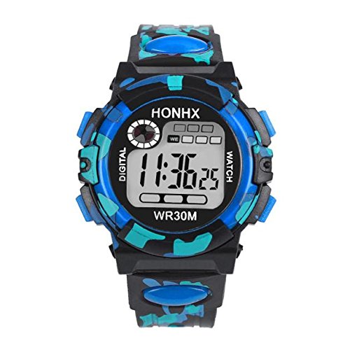 Reloj electrónico deportivo multifunción para niños y niñas, relojes digitales para niños de 10 a 12 años, azul, One Size