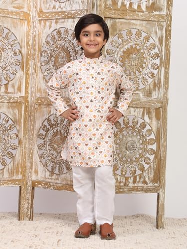 Image of Pro-Ethic Style Developer Boys Heavy Cotton Printed Kurta and Pajama Set for Kid's Ethnic Wear (S-280)