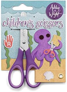 Ashton and Wright - Children's - Kids Scissors Soft Grip - 5"/12cm - Purple - Right Handed