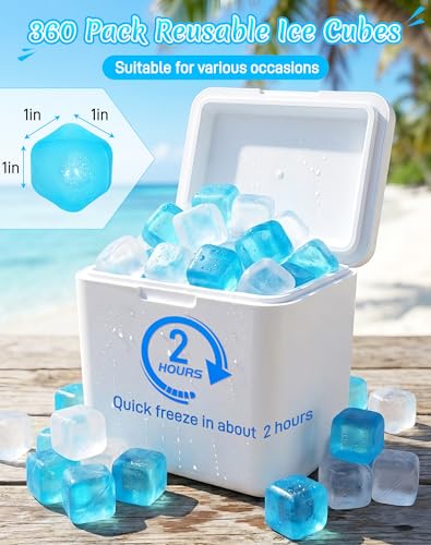 360 cubos de hielo reutilizables de plástico miniatura 4