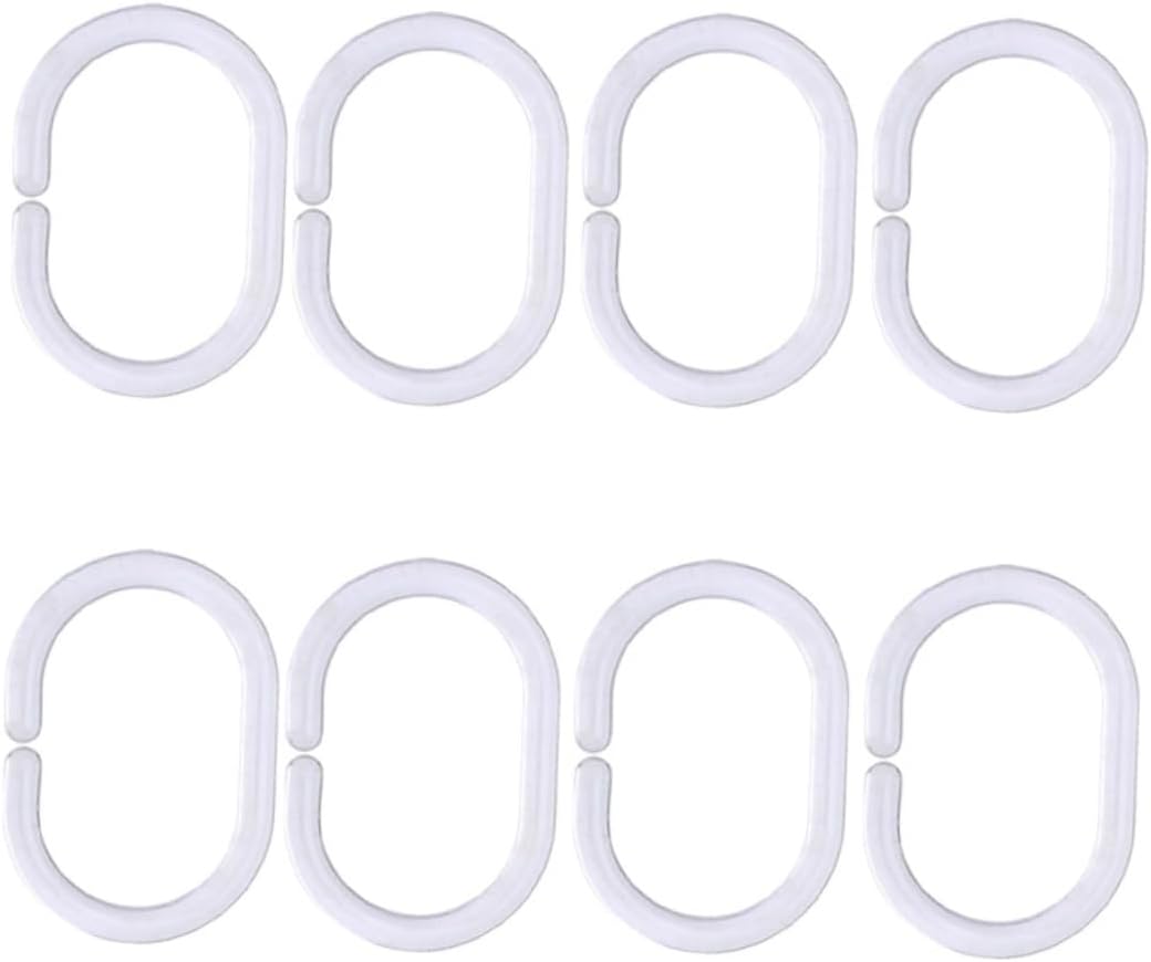 72pcs C-Shaped Shower Curtain Hooks Plastic Glide for Smooth Installation Rustproof Hangers for Bathroom Changing Room
