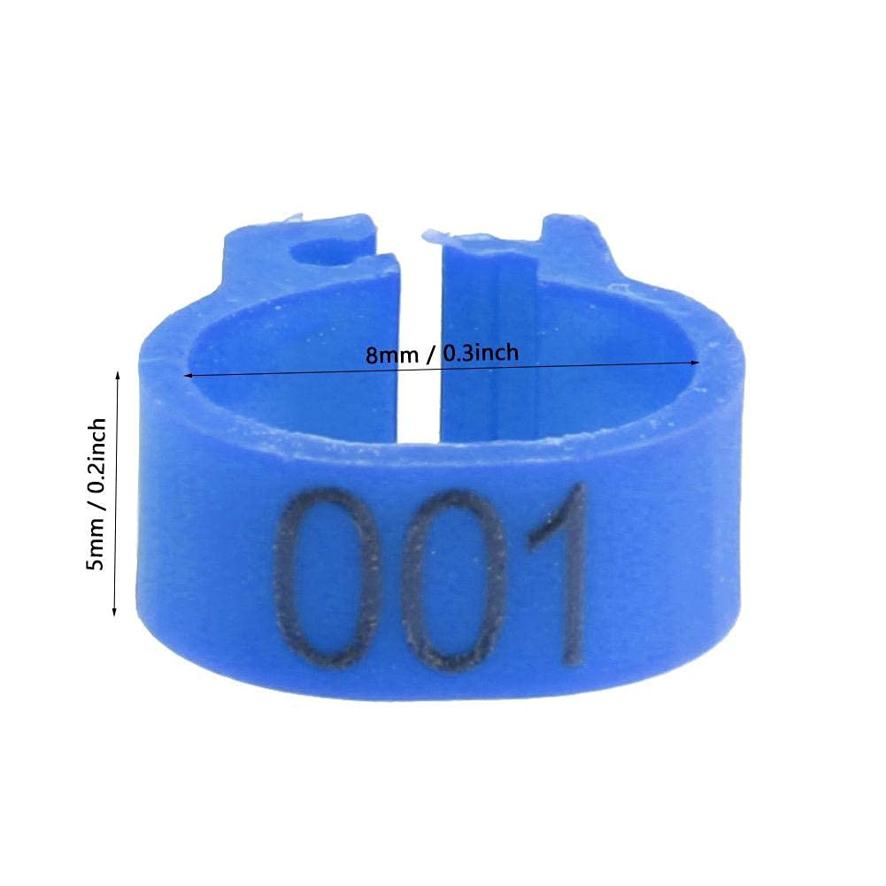 Anelli per zampe per uccelli Fasce per zampe per uccelli multicolori Anelli per zampe per pollame in plastica Set Anelli a clip numerati per piccione Anelli per zampe da 8 mm per uccelli avicoli(#4)