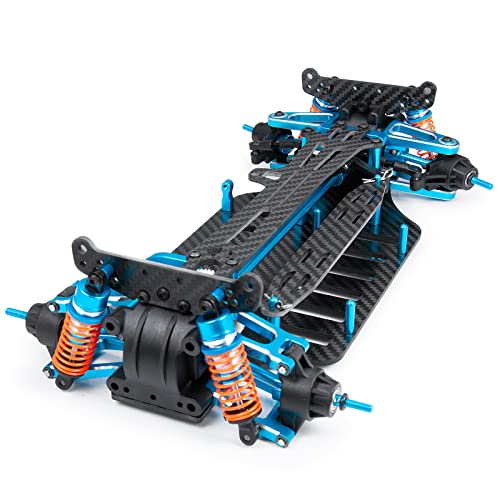 MOHERO Aluminium Alloy &Carbon Fiber Shaft Drive 1/10 RC Touring Car Chassis Frame Body Kit with 4 Wheels for TT01 TT01E - Thumbnail 4