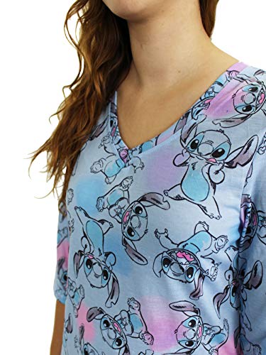 Disney-Lilo-Stitch-Womens-34-Sleeve-Dorm-Nightgown-Pajamas
