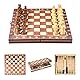 Nikou Schachspiel Schachbrett Chess Board Schachbrett Schach Holz Reise Magnetische Schachfiguren Folding Turnier Spielbrett Outdoor für Kinder & Erwachsene Gehirn Übung Spiel