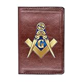 PBTMCD Freemason Travel Passport Holder Cover Wallet, Vaccine ID Bank Card AG Masonic Leather Case Holder Combo Document Organizer Case, Men Women Father Husband Boyfriend Gift,Brown,Style15