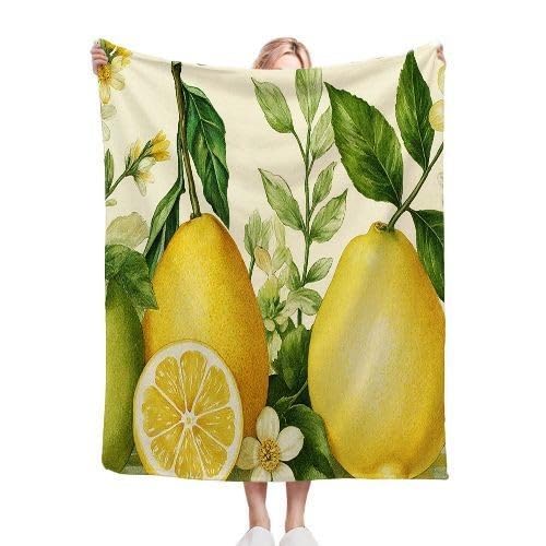 Coperta Pile Matrimoniale 240x260 cm Limone Giallo, Coperta XXL Super Morbida Multiuso Come Copriletto o Plaid da Salotto, Calda e Leggera, Protezione dal Freddo, AQ8724