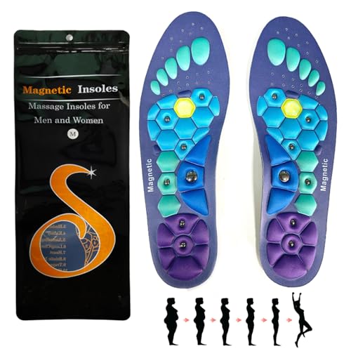 Acupuncture Point Massage Insoles for Women Men Work Insoles Arch Support Shock Absorption Magnetic Insoles for Relieving Foot Fatigue