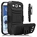 Venoro Galaxy S3 Case, [Heavy Duty] Armor Holster Defender Full Body Protective Hybrid Case Cover with Kickstand & Belt Swivel Clip for Samsung Galaxy S3 S III I9300 (Black)