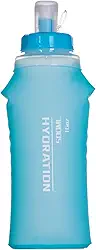 Frasco macio dobrável com filtro – garrafa de água leve – 500 ml para corrida em trilha, caminhadas, viagens, ciclismo e pesca; livre de BPA (azul transparente)