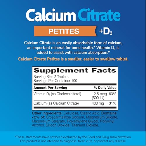21st Century Calcium Citrate +D3 Petites