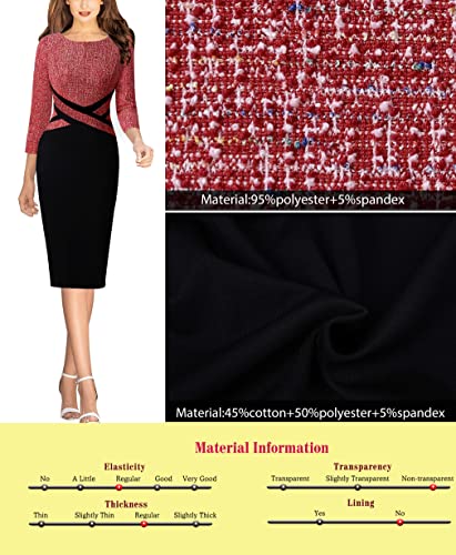 Image of VFSHOW Womens Front Zipper Work Office Business Casual Church Sheath Dress