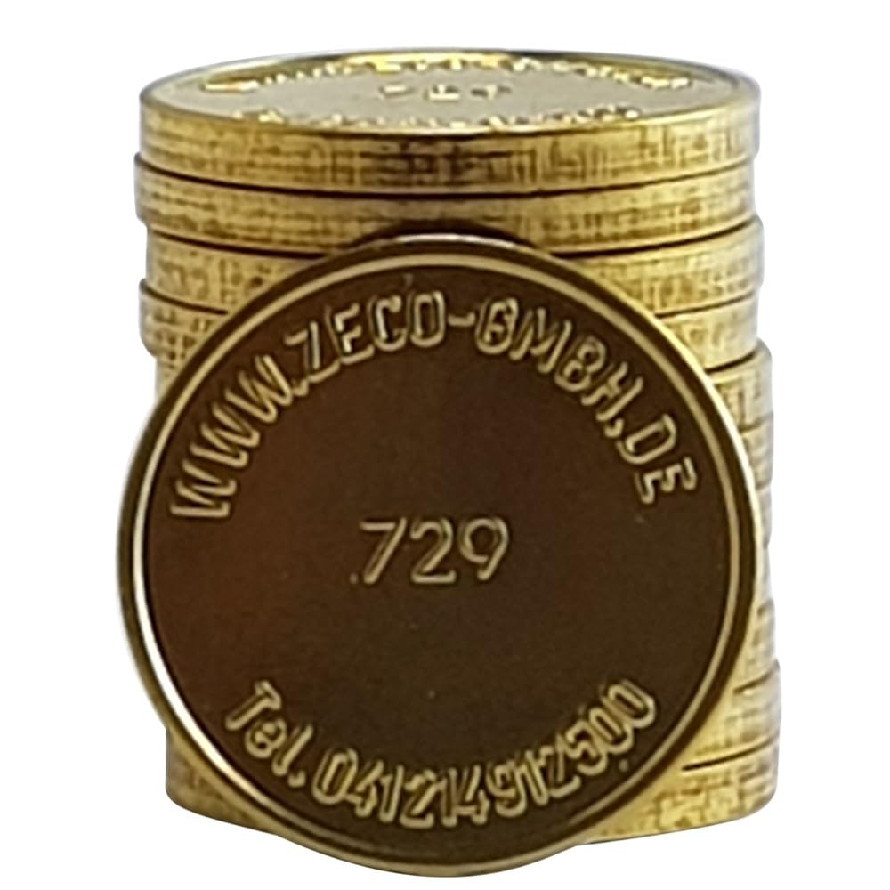 Zeco Wertmarke WM8, Waschmarke kompatibel mit Miele 11729, Messing Jeton, 20 Stück (WM8, 17 x 1,8mm)