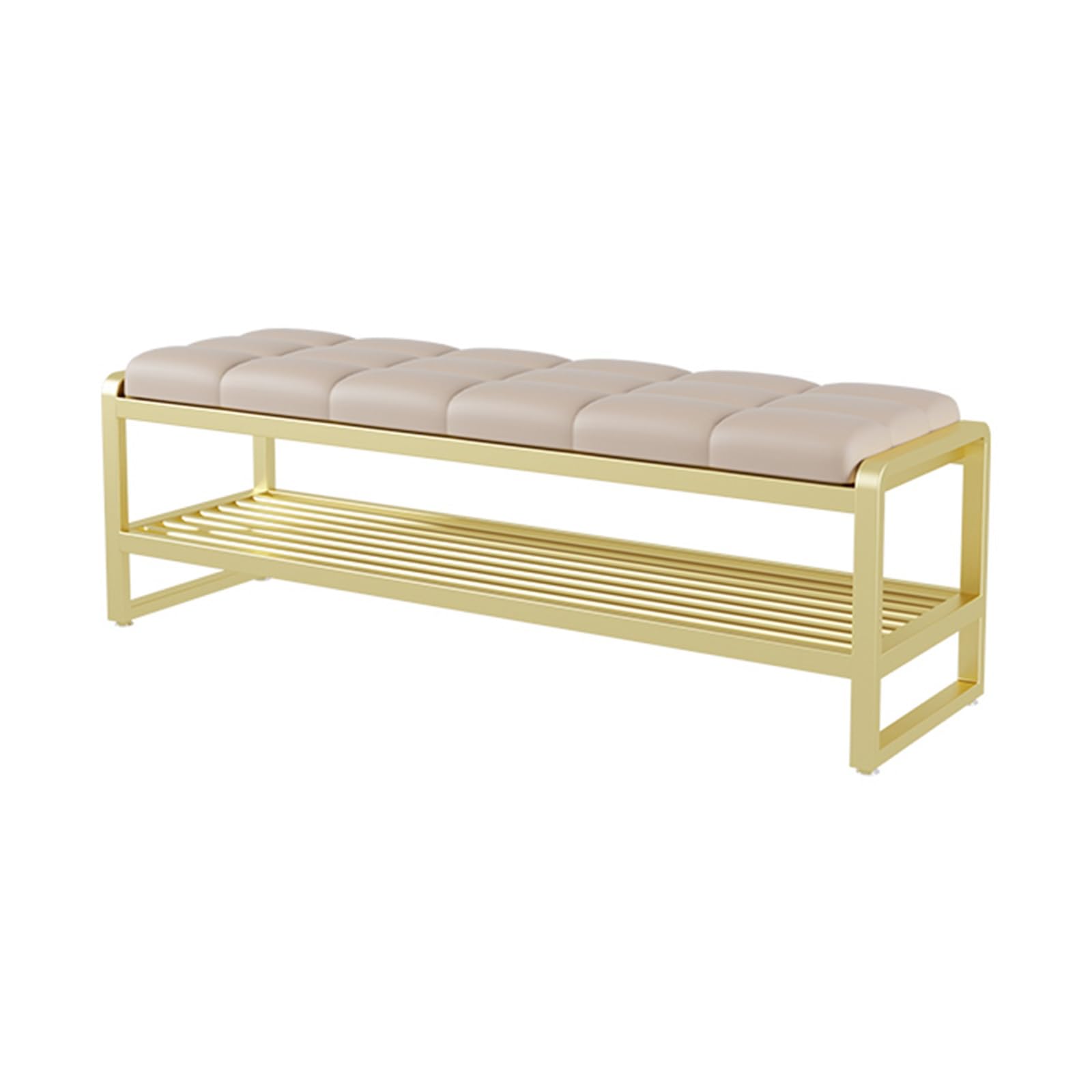 LWJSOCP Shoe Storage Bench with Foam Padded Seat Faux Leather Upholstery Metal FrameStylish nizer for Hallway Mudroom Entryway and Home Décor
