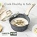 CAROTE Saucepan with Lid,Nonstick Milk Pan for Induction, Gas and Electric Hobs, Small Cooking Pot with Pour Spout (18cm, Classic Granite)