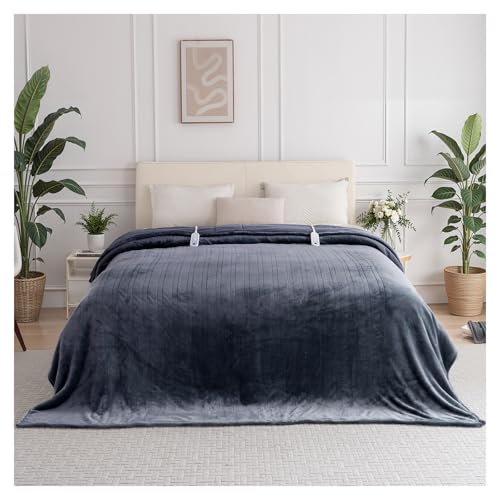 ceamorfco Heated Blanket King Size 100" x 90", Soft Flannel