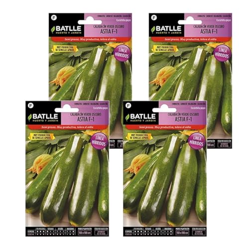 Semillas de calabacín Astia F1 Híbrido Semillas Batlle PACK (4)