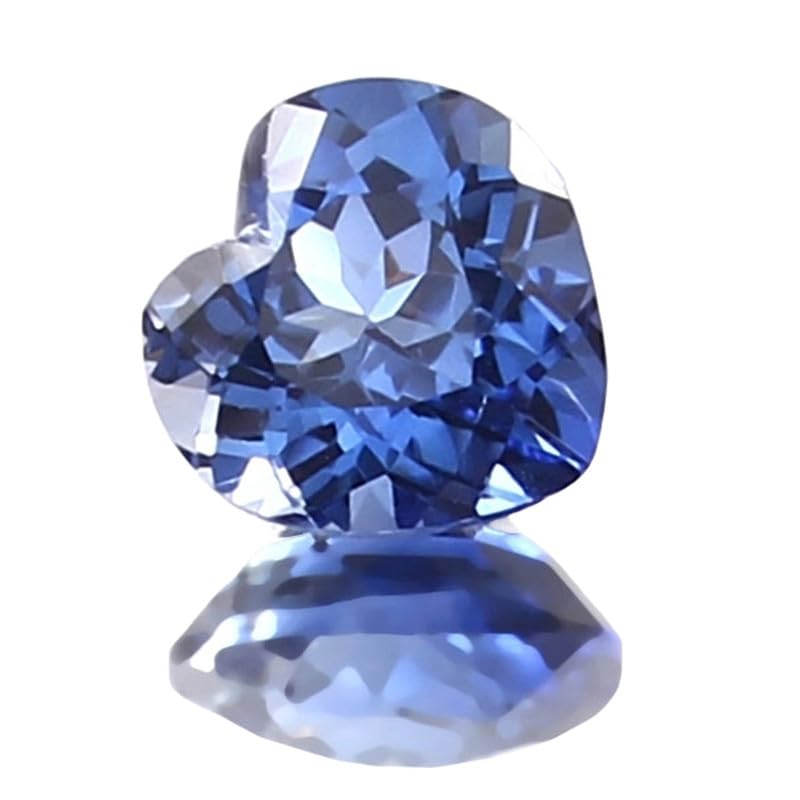 Saphir bleu naturel cœur 7x7mm pour création de bijoux DIY