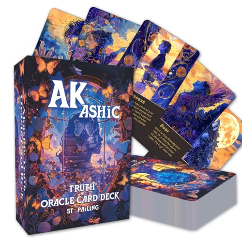 Akashic Oracle Cards, Oracle Cards and tarot cards for Beginners, Energy Healing Oracle Cards, 75 Oracle Cards to Reveal Soul
