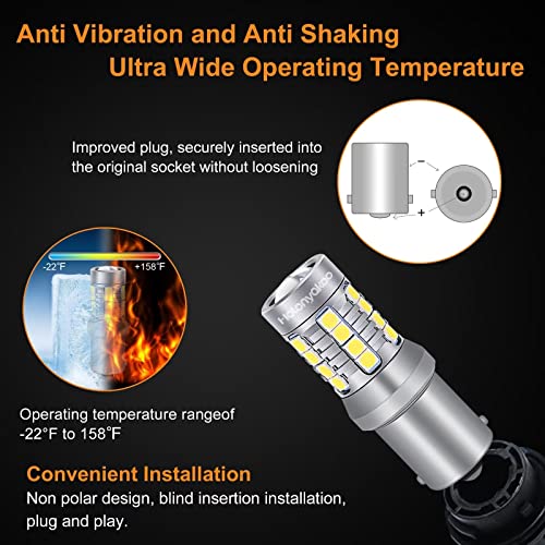 Holonyakoo 1156 Led Bulb White 7506 P21W Ba15S 1003 1141 Led Bulb For Turn Signal Light Brake Lights Reverse Lights Parking Tail Lights Daytime Running Light Dc10-30V 6000K (Set Of 2) #TOP3