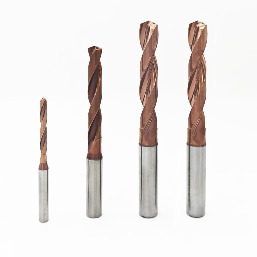 Solid Carbide Drill Bit 5D with Internal Coolant, 3-15mm Straight Shank CNC Twist Drill for Stainless Steel Metal Drilling (5D Internal Cooling, D6.9x53xd8x91)
