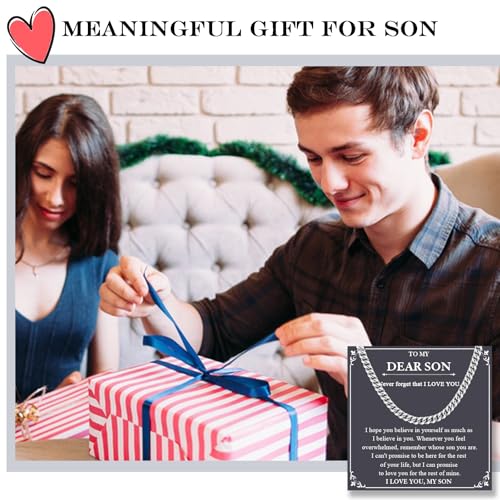 Gifts for Teens Boys Men, 6MM Cuban Link Chain Necklace for Him Boyfriend Husband Son Grandson Nephew Brother Friend -Easter Basket Stuffers Birthday Christmas Graduation Fathers Day Valentines Gifts2