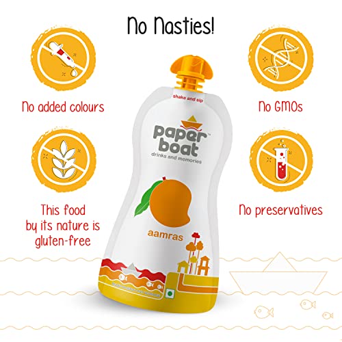 Image of Paper Boat Aamras, Mango Fruit Juice, No Added Preservatives and Colours (200ml /215ml)