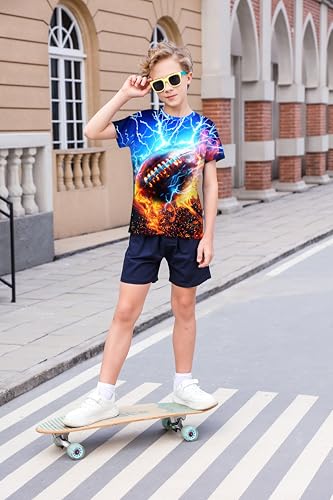 Image of 3D Graphic Short Sleeve Shirts Boys Girls Cool T-Shirt Unisex Novelty Tees for 7-12 Years Teens